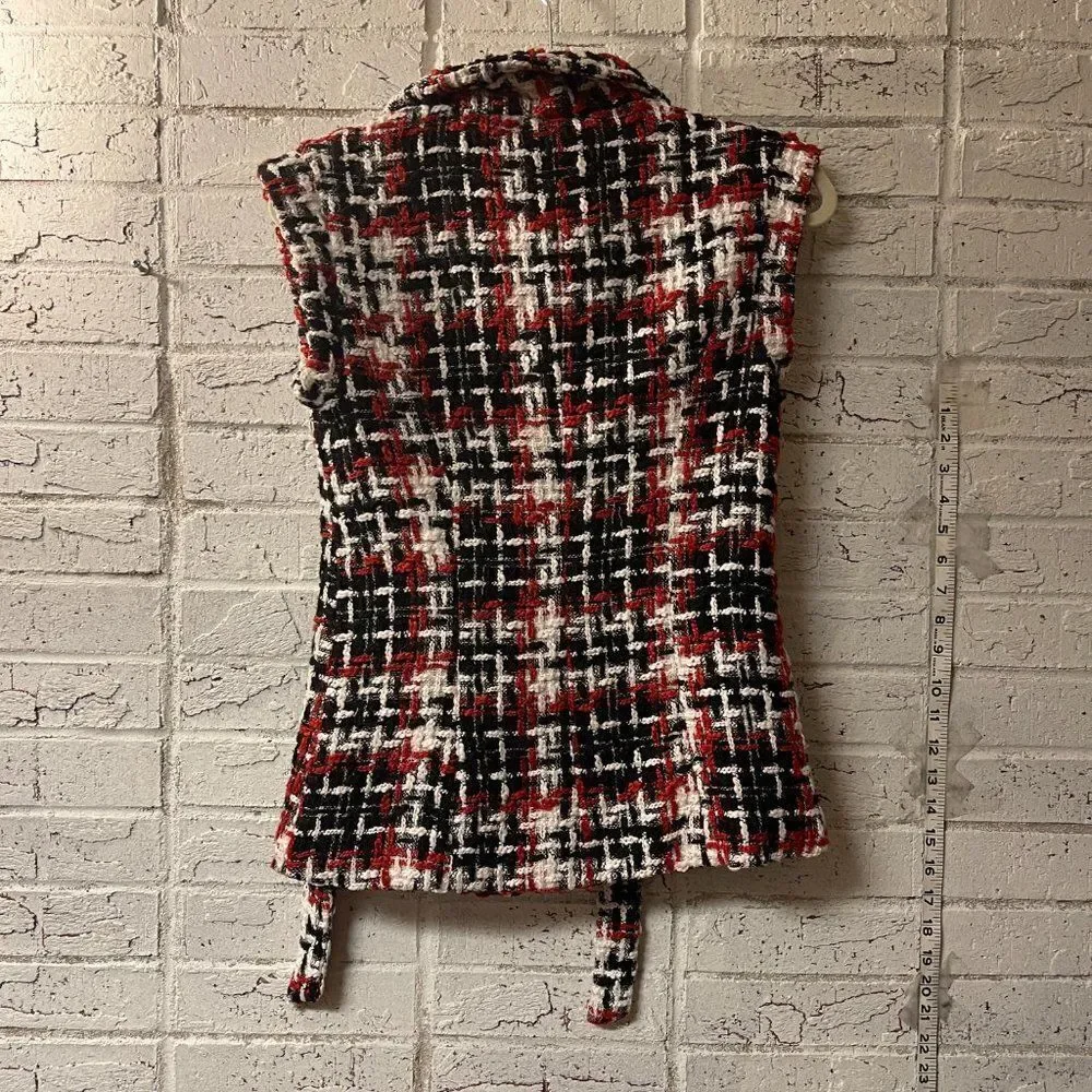 Luii Tweed Red Black Vest Small